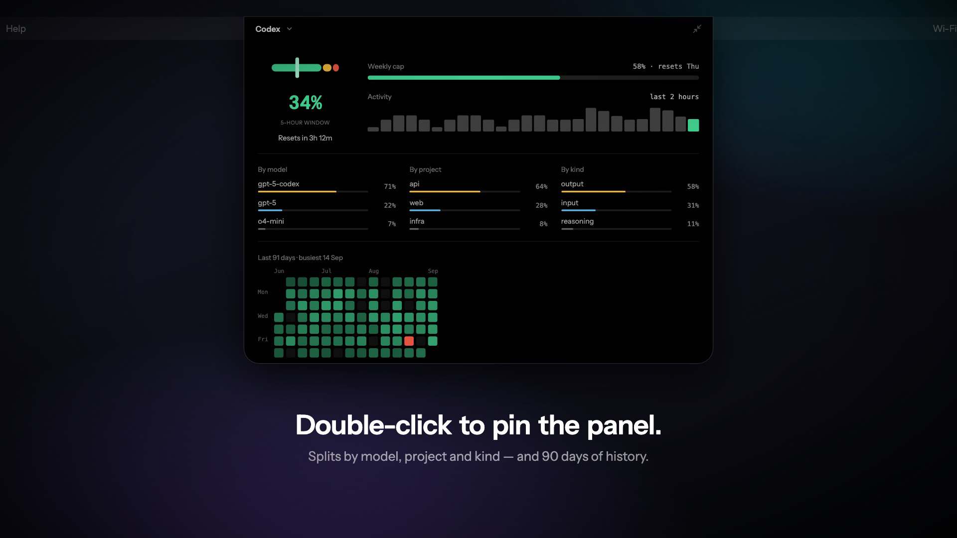 Pinned panel